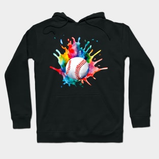 Baseball Watercolor Ball Hoodie